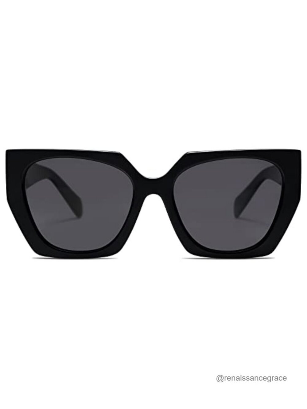 Oversized Polarized Square Cateye Sunglasses with UV400 Protection